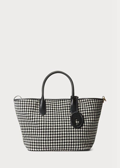 Black Women’s Ralph Lauren Houndstooth Medium Bellport Handbag Black Women’s Ralph Lauren Houndstooth Medium Bellport Handbag
