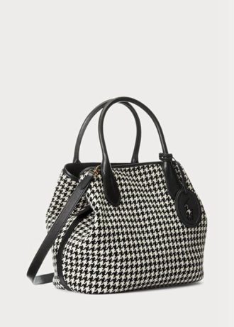 Black Women’s Ralph Lauren Houndstooth Medium Bellport Handbag