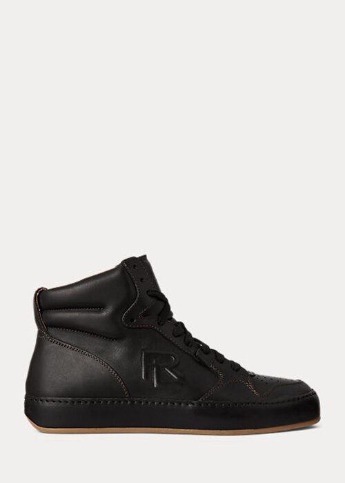 Black Women’s Ralph Lauren Jaemyn Calfskin High-Top Sneakers Black Women’s Ralph Lauren Jaemyn Calfskin High-Top Sneakers