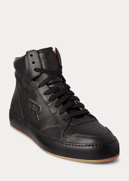 Black Women’s Ralph Lauren Jaemyn Calfskin High-Top Sneakers Black Women’s Ralph Lauren Jaemyn Calfskin High-Top Sneakers