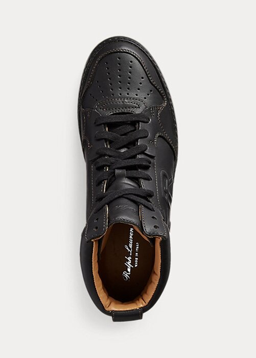 Black Women’s Ralph Lauren Jaemyn Calfskin High-Top Sneakers Black Women’s Ralph Lauren Jaemyn Calfskin High-Top Sneakers