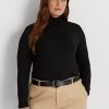 Black Women’s Ralph Lauren Jersey Turtleneck Tops Black Women’s Ralph Lauren Jersey Turtleneck Tops