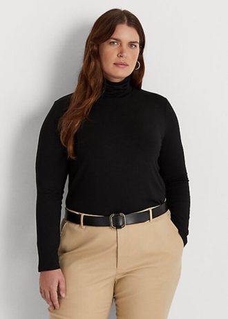 Black Women’s Ralph Lauren Jersey Turtleneck Tops