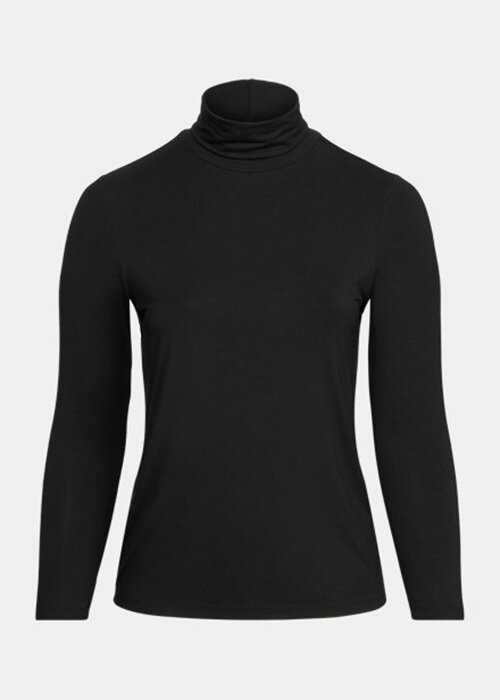 Black Women’s Ralph Lauren Jersey Turtleneck Tops Black Women’s Ralph Lauren Jersey Turtleneck Tops