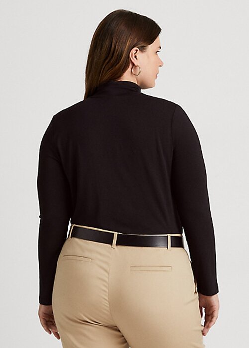 Black Women’s Ralph Lauren Jersey Turtleneck Tops Black Women’s Ralph Lauren Jersey Turtleneck Tops