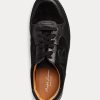 Black Women’s Ralph Lauren Jinett Suede & Leather Low-Top Sneakers