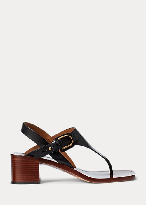 Black Women’s Ralph Lauren Julie Welington Calfskin Sandals Black Women’s Ralph Lauren Julie Welington Calfskin Sandals