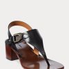 Black Women’s Ralph Lauren Julie Welington Calfskin Sandals Black Women’s Ralph Lauren Julie Welington Calfskin Sandals