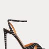 Black Women’s Ralph Lauren Kandice Embellished Goat-Suede Sandals