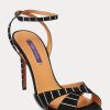 Black Women’s Ralph Lauren Kandice Embellished Goat-Suede Heels