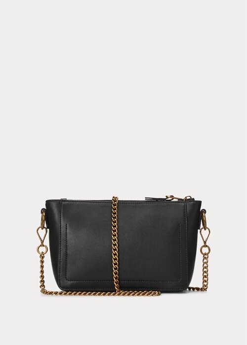 Black Women’s Ralph Lauren Leather Mini Sloane Crossbody Bags Black Women’s Ralph Lauren Leather Mini Sloane Crossbody Bags