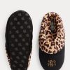 Black Women’s Ralph Lauren Leopard Logo Slippers