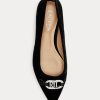 Black Women’s Ralph Lauren Lilah Velvet Ballet Flat Shoes