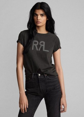 Black Women’s Ralph Lauren Logo Cotton Jersey  T Shirts