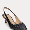 Black Women’s Ralph Lauren Lolah Nappa Leather Slingback Heels