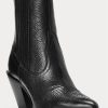 Black Women’s Ralph Lauren Lowrey Leather Cowboy Boots Black Women’s Ralph Lauren Lowrey Leather Cowboy Boots