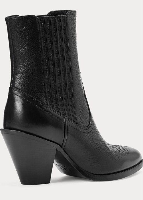 Black Women’s Ralph Lauren Lowrey Leather Cowboy Boots Black Women’s Ralph Lauren Lowrey Leather Cowboy Boots