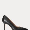 Black Women’s Ralph Lauren Lynden Burnished Leather Heels Black Women’s Ralph Lauren Lynden Burnished Leather Heels