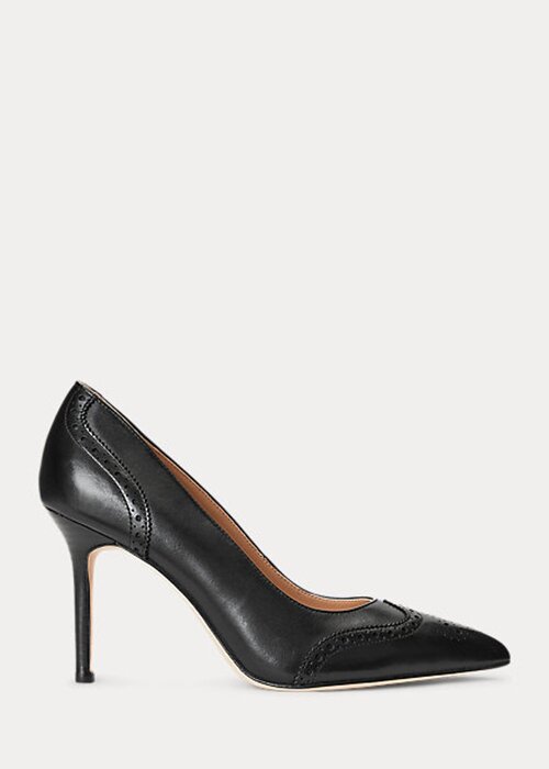 Black Women’s Ralph Lauren Lynden Burnished Leather Heels Black Women’s Ralph Lauren Lynden Burnished Leather Heels