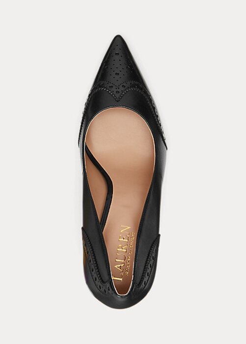 Black Women’s Ralph Lauren Lynden Burnished Leather Heels Black Women’s Ralph Lauren Lynden Burnished Leather Heels