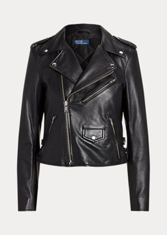 Black Women’s Ralph Lauren Made with full-grain, supple sheepskin, this luxurious iteration of Polo’s moto channels a downtown vibe and free-spirited style. Jackets