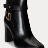 Black Women’s Ralph Lauren Madelyn Burnished Leatherie Boots