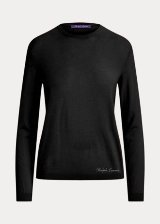 Black Women’s Ralph Lauren Merino Wool Crewneck Sweaters