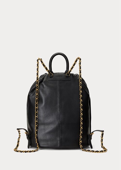Black Women’s Ralph Lauren Nappa Leather Medium Izzie Backpacks Black Women’s Ralph Lauren Nappa Leather Medium Izzie Backpacks