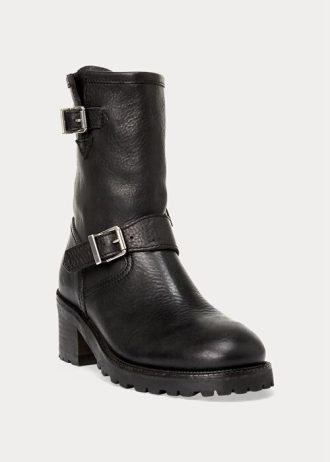 Black Women’s Ralph Lauren Payge Vachetta Leather Boots