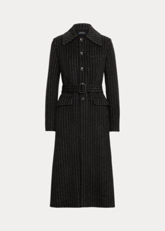 Black Women’s Ralph Lauren Pinstripe Double-Faced Coats