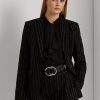 Black Women’s Ralph Lauren Pinstripe Linen-blend Twill  Blazers