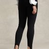 Black Women’s Ralph Lauren Pintucked Stirrup Stretch Ponte Leggings