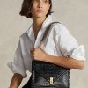 Black Women’s Ralph Lauren Polo ID Croc-Embossed Envelope Chain Crossbody Bags Black Women’s Ralph Lauren Polo ID Croc-Embossed Envelope Chain Crossbody Bags