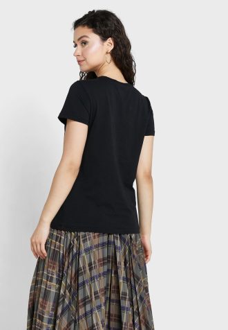 Black Women’s Ralph Lauren Round Neck Logo T Shirts