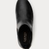 Black Women’s Ralph Lauren Rylee Burnished Leather Slip-On Sneakers
