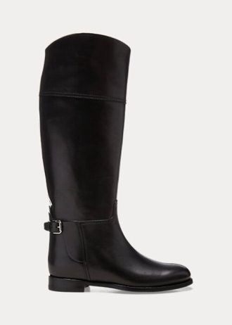 Black Women’s Ralph Lauren Sallen Calfskin Riding Boots