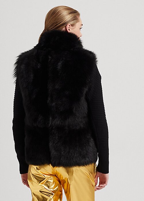Black Women’s Ralph Lauren Shearling Vest Black Women’s Ralph Lauren Shearling Vest
