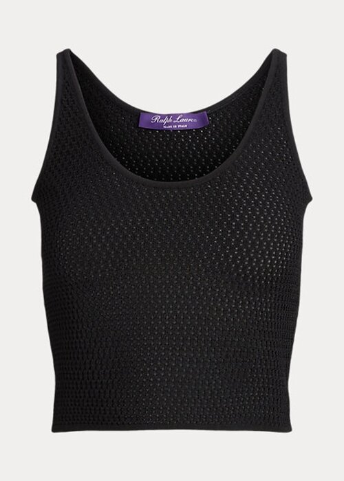Black Women’s Ralph Lauren Silk Mesh Tank Tops Black Women’s Ralph Lauren Silk Mesh Tank Tops