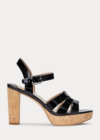 Black Women’s Ralph Lauren Soffia Patent Leather Sandals