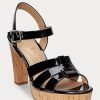 Black Women’s Ralph Lauren Soffia Patent Leather Sandals