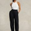 Black Women’s Ralph Lauren Straight-Leg Satin Pants