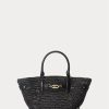 Black Women’s Ralph Lauren Straw Small Daphney Tote Bags Black Women’s Ralph Lauren Straw Small Daphney Tote Bags