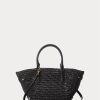 Black Women’s Ralph Lauren Straw Small Daphney Tote Bags Black Women’s Ralph Lauren Straw Small Daphney Tote Bags