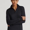 Black Women’s Ralph Lauren Stretch Jersey Quarter-Zip Sweatshirts