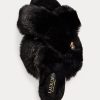 Black Women’s Ralph Lauren Sydni Faux-Fur Flat Shoes Black Women’s Ralph Lauren Sydni Faux-Fur Flat Shoes