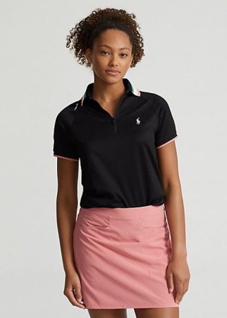Black Women’s Ralph Lauren Tailored Fit Quarter-Zip Polo Shirts