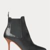 Black Women’s Ralph Lauren Vachetta Calfskin Kitten-Heel Boots Black Women’s Ralph Lauren Vachetta Calfskin Kitten-Heel Boots