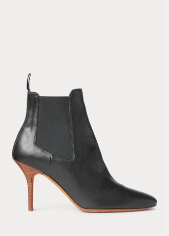 Black Women’s Ralph Lauren Vachetta Calfskin Kitten-Heel Boots Black Women’s Ralph Lauren Vachetta Calfskin Kitten-Heel Boots
