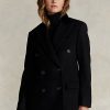 Black Women’s Ralph Lauren Velvet-Topcollar Wool-Blend Melton Coats