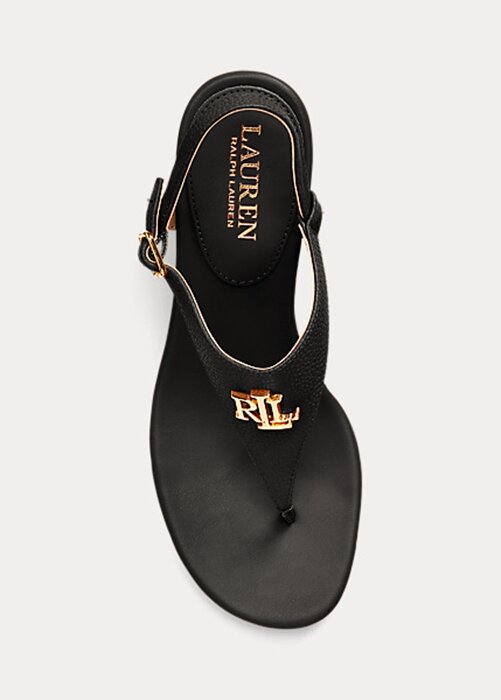 Black Women’s Ralph Lauren Westcott II Tumbled Leather Sandals Black Women’s Ralph Lauren Westcott II Tumbled Leather Sandals